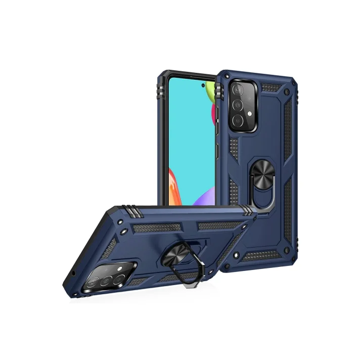 Mey İthalat®  Samsung Galaxy A33 5G Kılıf Sofya Yüzüklü Silikon Kapak - Lacivert