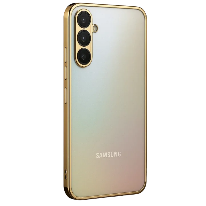 Mey İthalat®  Samsung Galaxy A34 5G Kılıf  Lensli Silikon - Gold