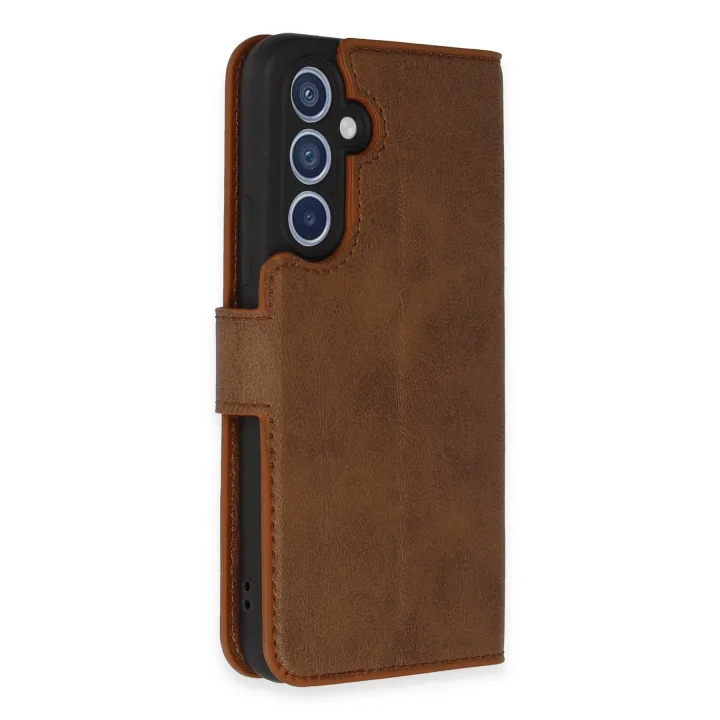 Mey İthalat®  Samsung Galaxy A34 5G Kılıf Trend S Plus Kapaklı Kılıf - Taba