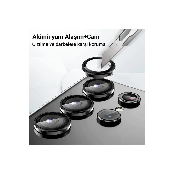 Mey İthalat®  Samsung Galaxy A34 5G Valdez Metal Kamera Lens - Siyah