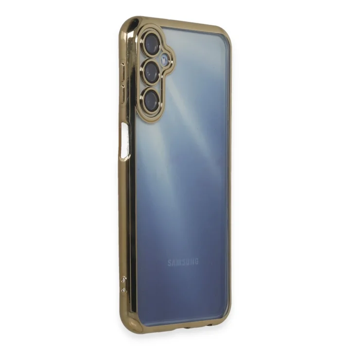 Mey İthalat®  Samsung Galaxy A35 5G Kılıf  Lensli Silikon - Gold