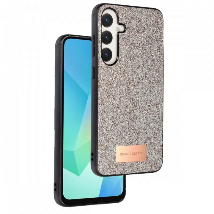 Mey İthalat®  Samsung Galaxy A36 Bright Simli Kapak - Gold