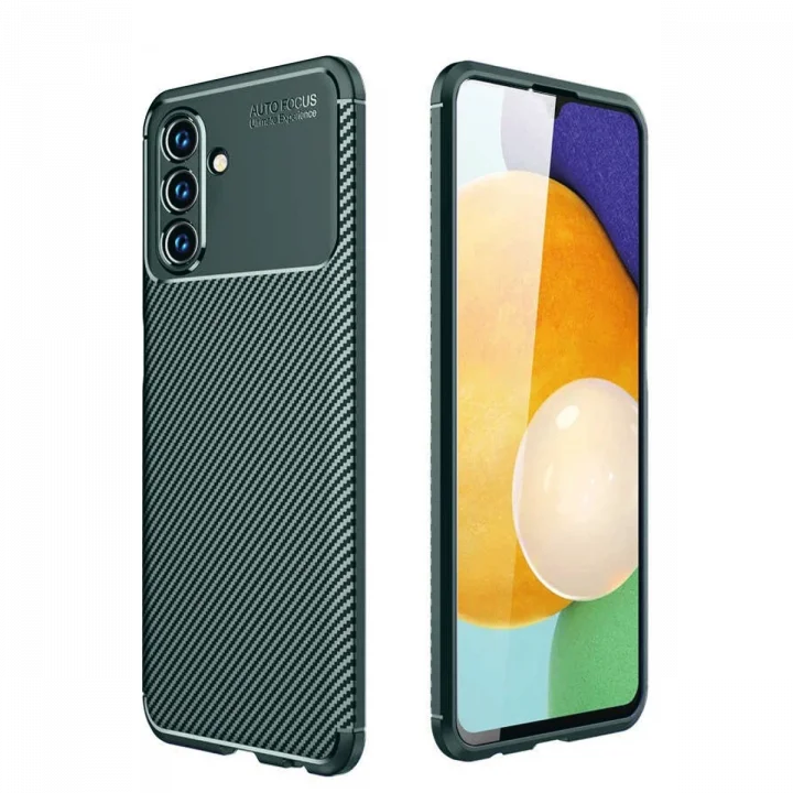 Mey İthalat®  Samsung Galaxy A36 Kılıf Auto Focus Karbon Kapak - Koyu Yeşil