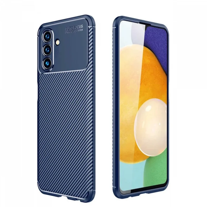 Mey İthalat®  Samsung Galaxy A36 Kılıf Auto Focus Karbon Kapak - Lacivert