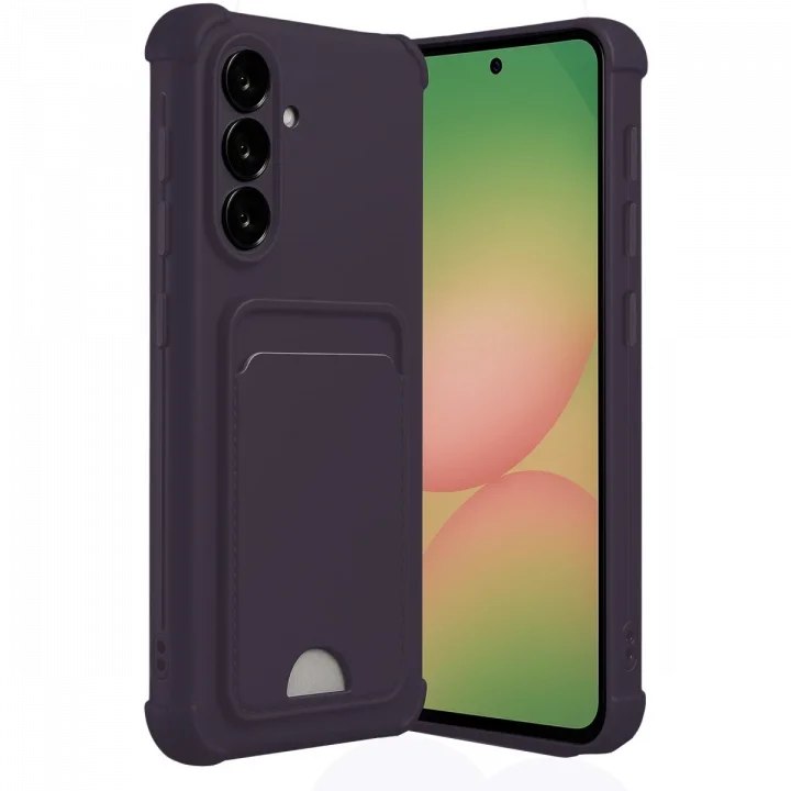 Mey İthalat®  Samsung Galaxy A36 Kılıf Kelvin Kartvizitli Silikon - Derin Mor