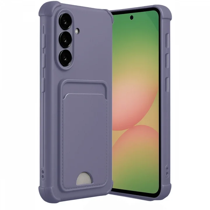 Mey İthalat®  Samsung Galaxy A36 Kılıf Kelvin Kartvizitli Silikon - Lila