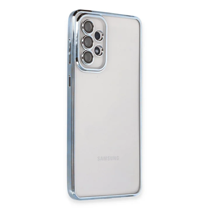 Mey İthalat®  Samsung Galaxy A53 5G Kılıf  Lensli Silikon - Açık Mavi