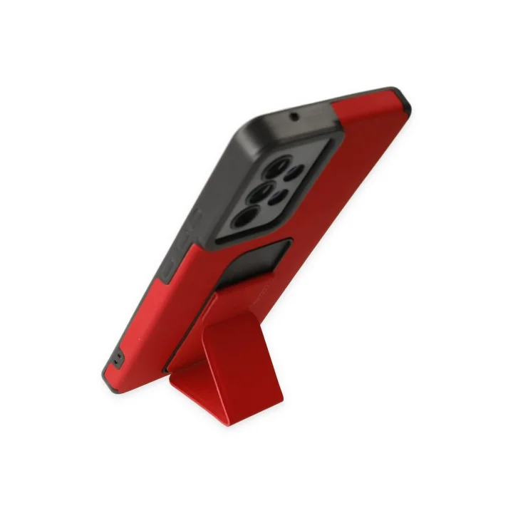 Mey İthalat®  Samsung Galaxy A53 5G Kılıf Mega Standlı Silikon - Kırmızı