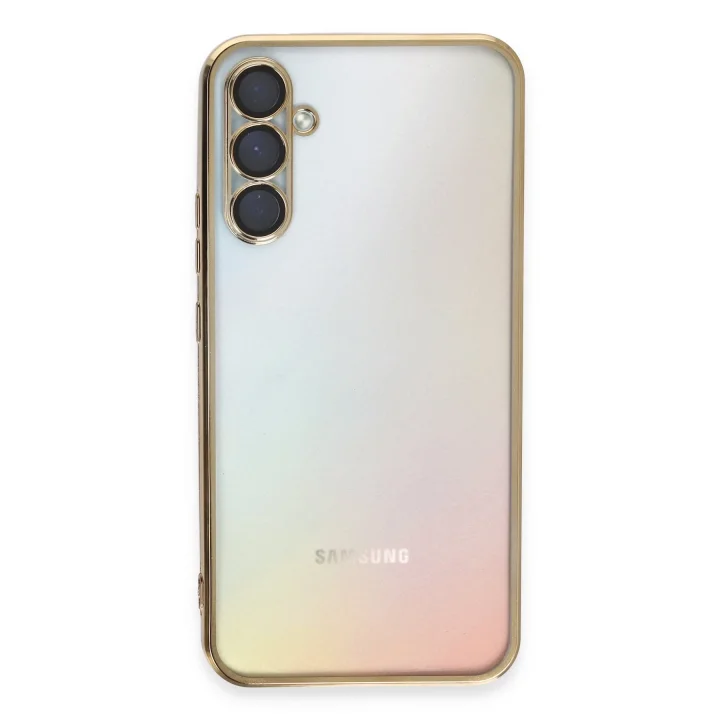 Mey İthalat®  Samsung Galaxy A54 5G Kılıf  Lensli Silikon - Gold