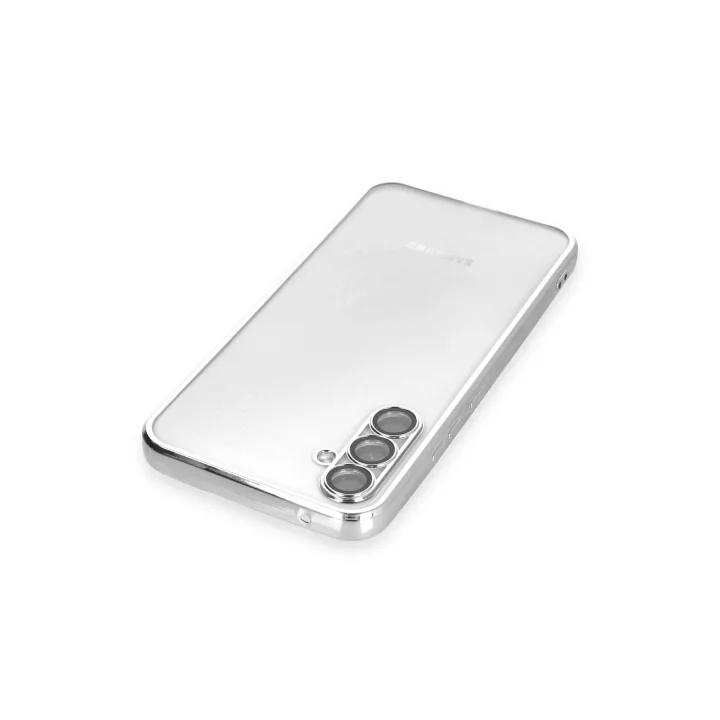 Mey İthalat®  Samsung Galaxy A54 5G Kılıf  Lensli Silikon - Gümüş