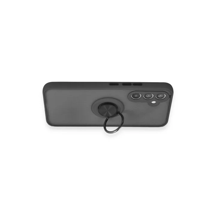 Mey İthalat®  Samsung Galaxy A54 5G Kılıf Montreal Yüzüklü Silikon Kapak - Siyah