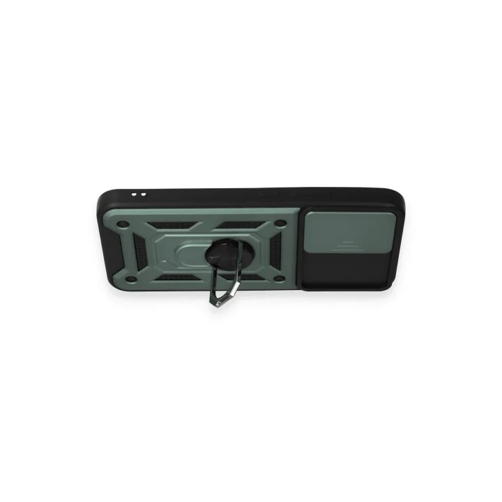 Mey İthalat®  Samsung Galaxy A54 5G Kılıf Pars Lens Yüzüklü Silikon - Yeşil