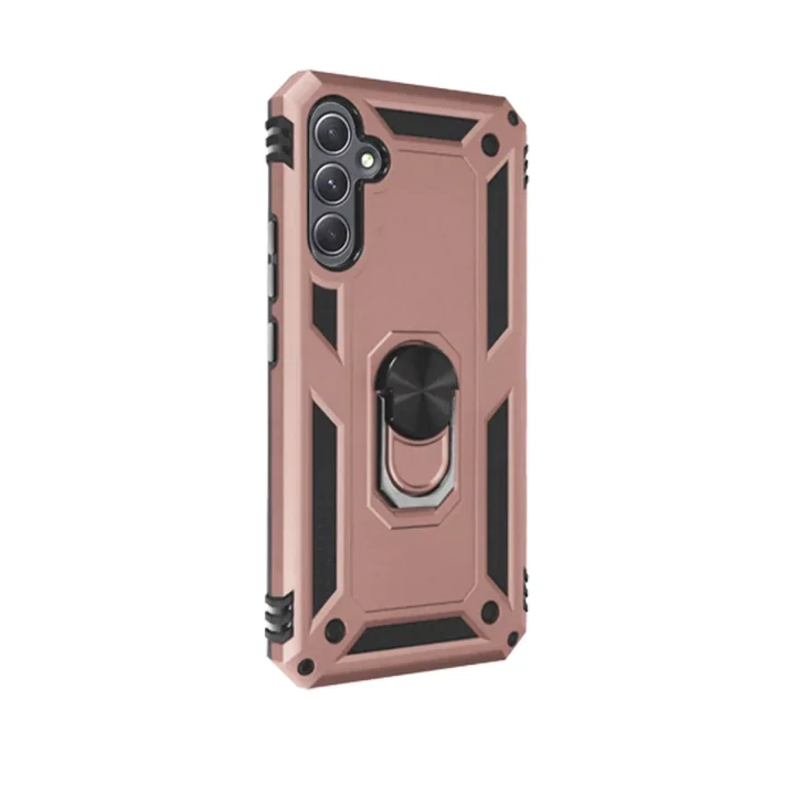 Mey İthalat®  Samsung Galaxy A54 5G Kılıf Sofya Yüzüklü Silikon Kapak - Rose