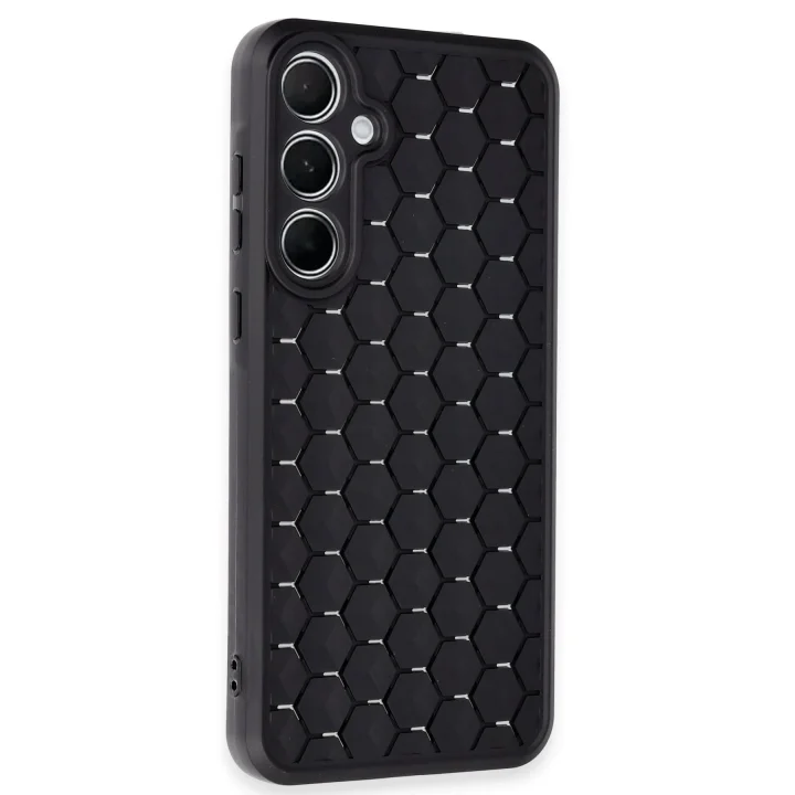 Mey İthalat®  Samsung Galaxy A55 5G Kılıf Petek Silikon Kapak - Siyah