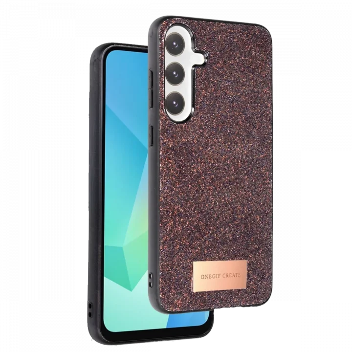 Mey İthalat®  Samsung Galaxy A56 Bright Simli Kapak - Derin Mor