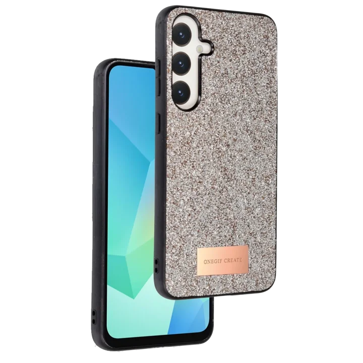 Mey İthalat®  Samsung Galaxy A56 Bright Simli Kapak - Gold