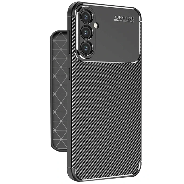Mey İthalat®  Samsung Galaxy A56 Kılıf Auto Focus Karbon Kapak - Siyah