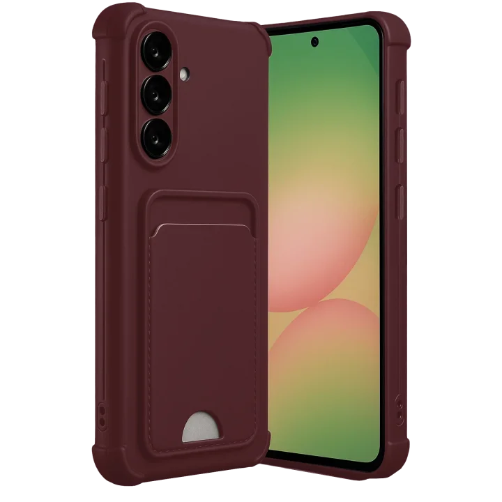 Mey İthalat®  Samsung Galaxy A56 Kılıf Kelvin Kartvizitli Silikon - Bordo