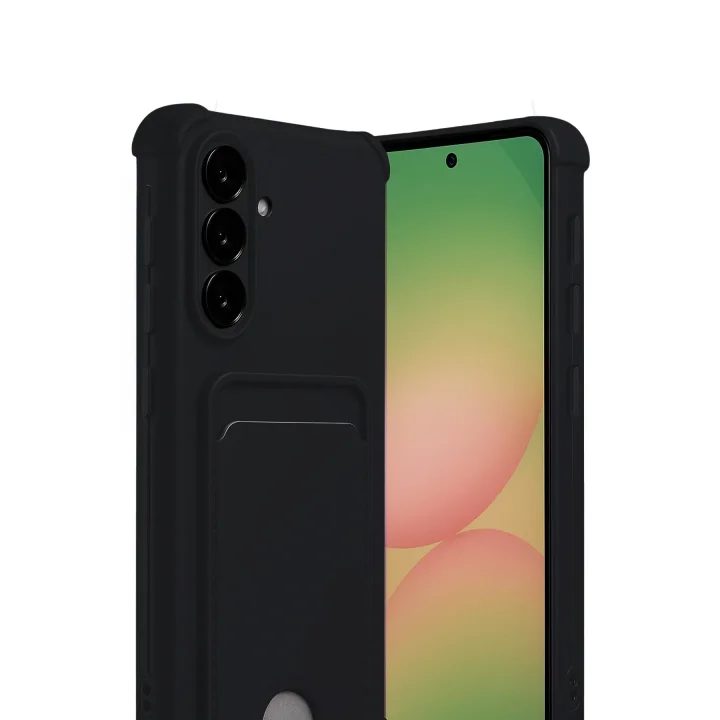 Mey İthalat®  Samsung Galaxy A56 Kılıf Kelvin Kartvizitli Silikon - Siyah