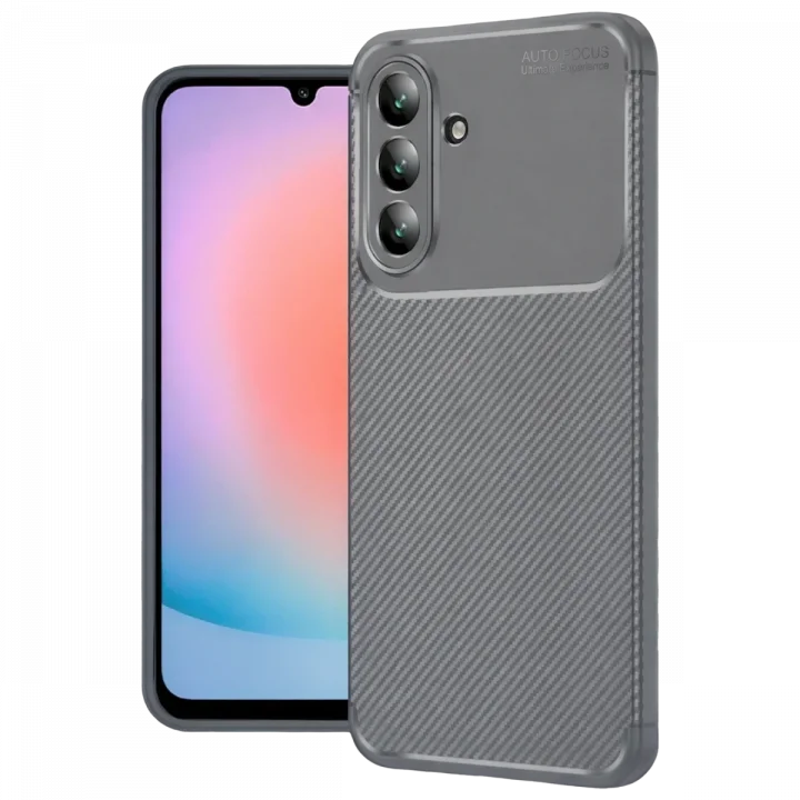 Mey İthalat®  Samsung Galaxy A57 5G Auto Focus Karbon Kapak - Gri