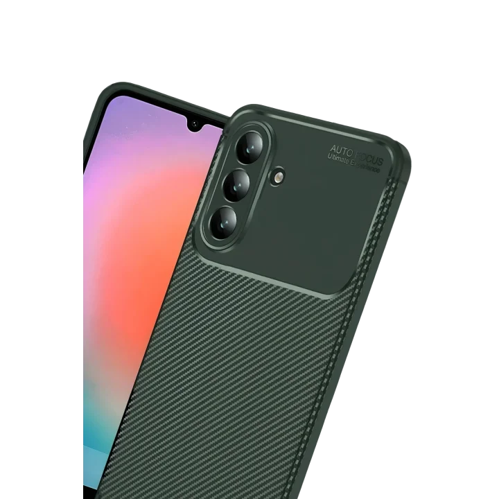 Mey İthalat®  Samsung Galaxy A57 5G Auto Focus Karbon Kapak - Koyu Yeşil