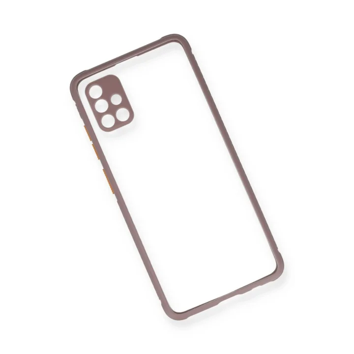Mey İthalat®  Samsung Galaxy A71 Kılıf Miami Şeffaf Silikon - Açık Mor