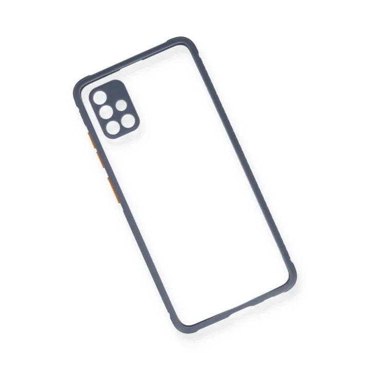 Mey İthalat®  Samsung Galaxy A71 Kılıf Miami Şeffaf Silikon - Gri