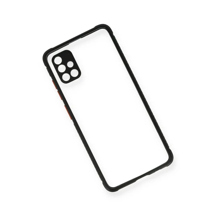 Mey İthalat®  Samsung Galaxy A71 Kılıf Miami Şeffaf Silikon - Siyah