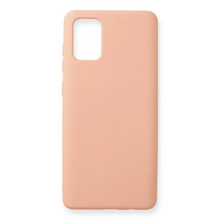 Mey İthalat®  Samsung Galaxy A71 Kılıf Nano içi Kadife Silikon - Pudra