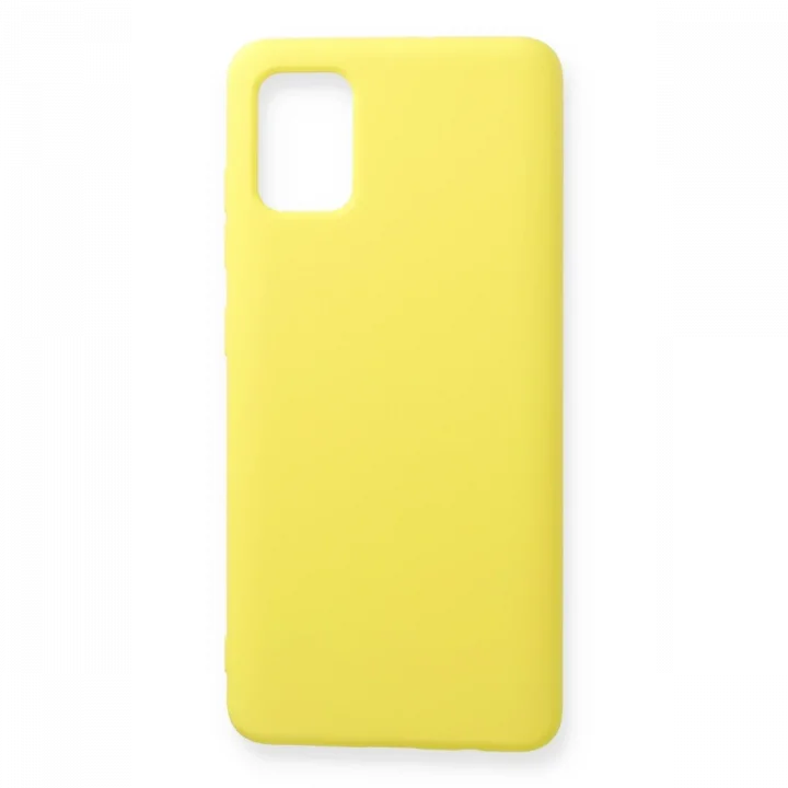Mey İthalat®  Samsung Galaxy A71 Kılıf Nano içi Kadife Silikon - Sarı