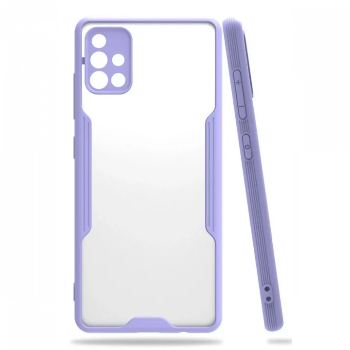 Mey İthalat®  Samsung Galaxy A71 Kılıf Platin Silikon - Lila