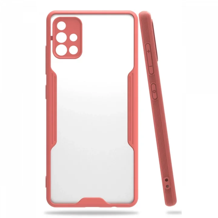 Mey İthalat®  Samsung Galaxy A71 Kılıf Platin Silikon - Pembe