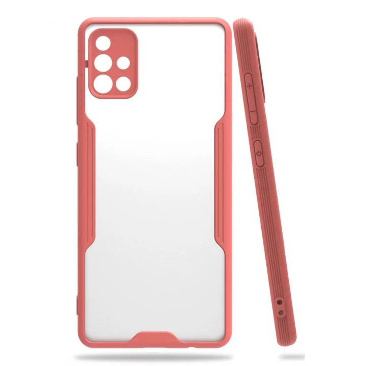 Mey İthalat®  Samsung Galaxy A71 Kılıf Platin Silikon - Pembe