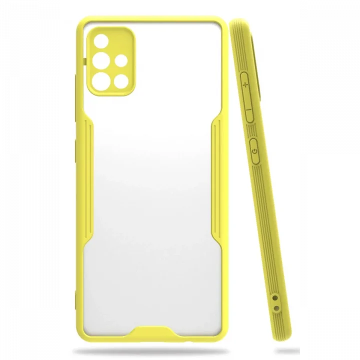 Mey İthalat®  Samsung Galaxy A71 Kılıf Platin Silikon - Sarı