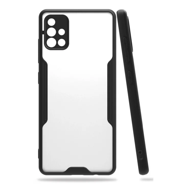 Mey İthalat®  Samsung Galaxy A71 Kılıf Platin Silikon - Siyah