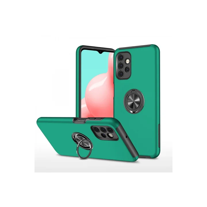 Mey İthalat®  Samsung Galaxy A72 Kılıf Elit Yüzüklü Kapak - Yeşil