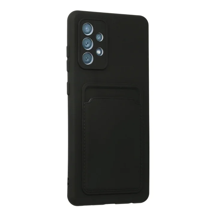 Mey İthalat®  Samsung Galaxy A72 Kılıf Kelvin Kartvizitli Silikon - Siyah