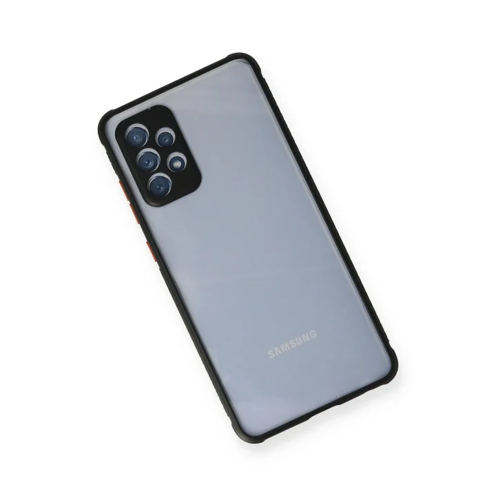 Mey İthalat®  Samsung Galaxy A72 Kılıf Miami Şeffaf Silikon - Siyah