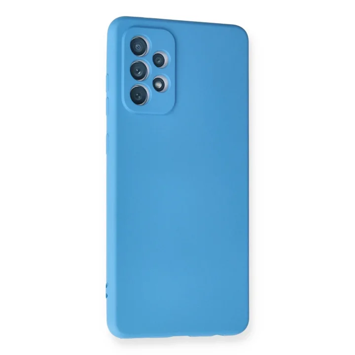 Mey İthalat®  Samsung Galaxy A72 Kılıf Nano içi Kadife Silikon - Mavi