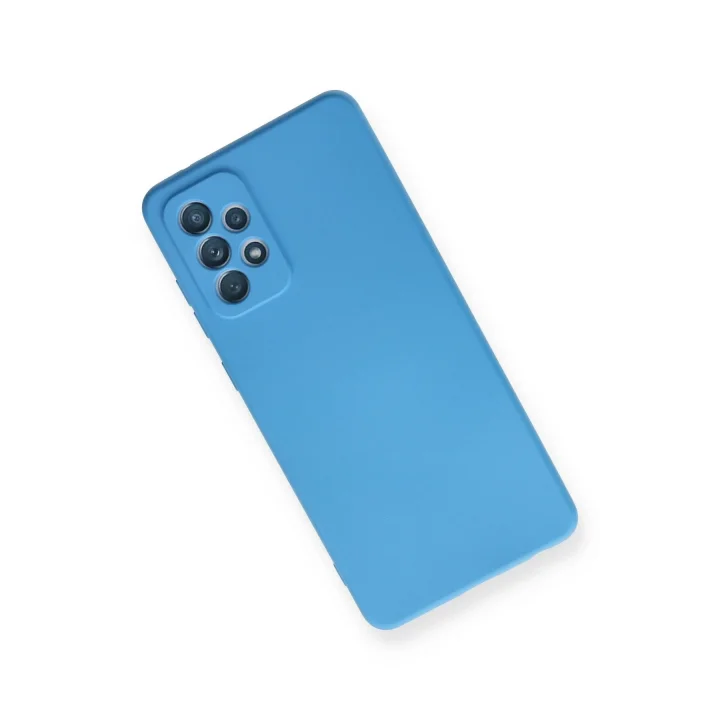 Mey İthalat®  Samsung Galaxy A72 Kılıf Nano içi Kadife Silikon - Mavi