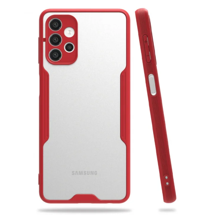 Mey İthalat®  Samsung Galaxy A72 Kılıf Platin Silikon - Kırmızı