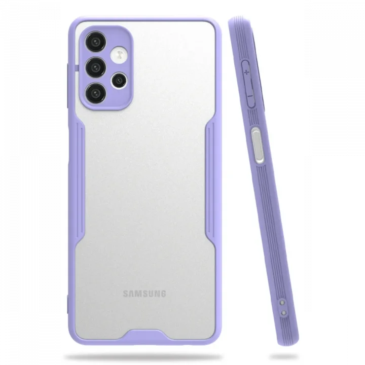 Mey İthalat®  Samsung Galaxy A72 Kılıf Platin Silikon - Lila
