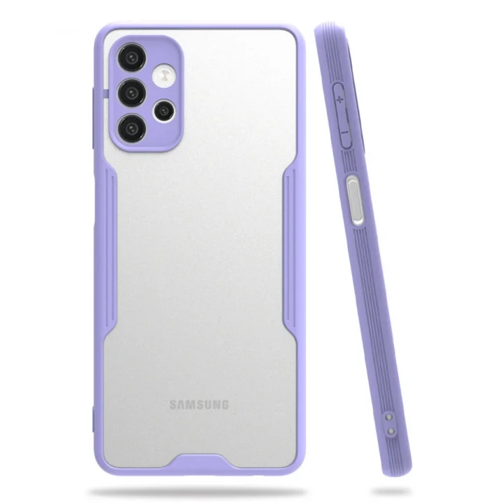 Mey İthalat®  Samsung Galaxy A72 Kılıf Platin Silikon - Lila