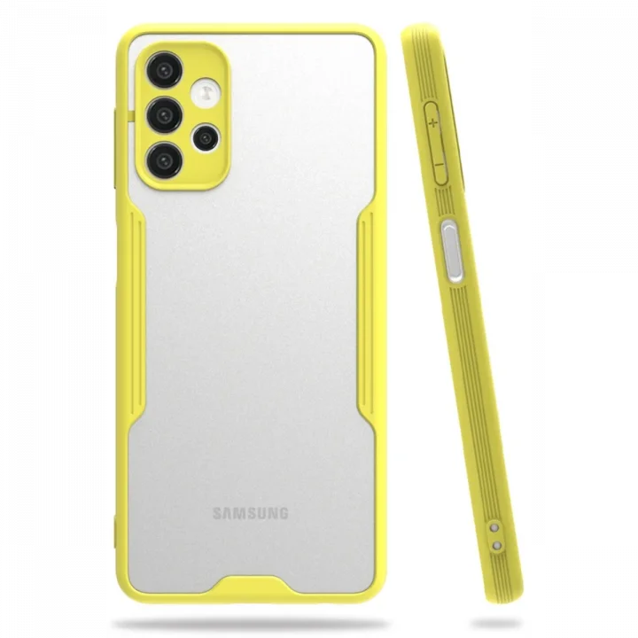 Mey İthalat®  Samsung Galaxy A72 Kılıf Platin Silikon - Sarı
