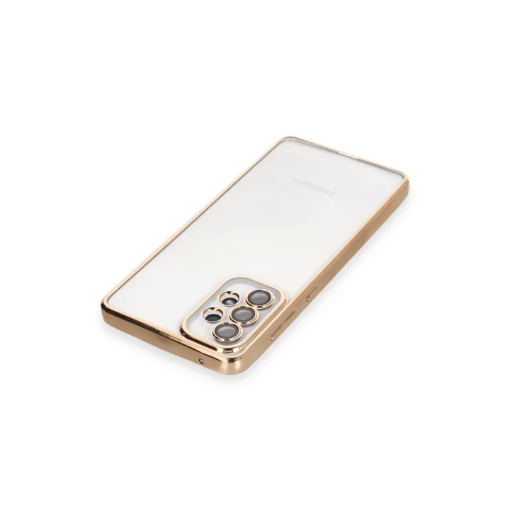 Mey İthalat®  Samsung Galaxy A73 5G Kılıf  Lensli Silikon - Gold
