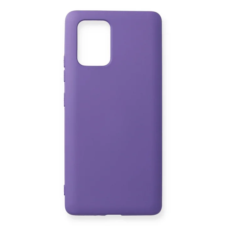 Mey İthalat®  Samsung Galaxy A91 / S10 Lite Kılıf Nano içi Kadife Silikon - Mor