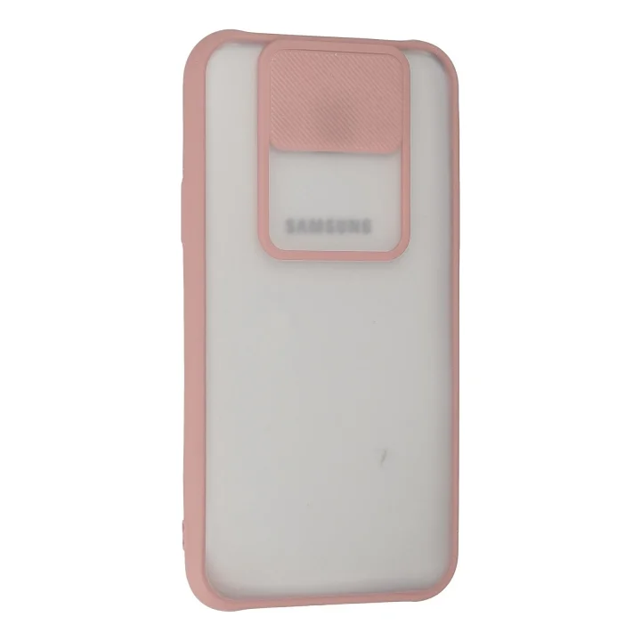 Mey İthalat®  Samsung Galaxy J7 Kılıf Palm Buzlu Kamera Sürgülü Silikon - Pembe