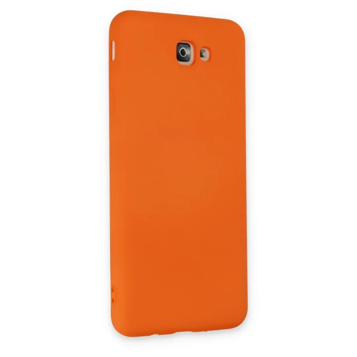 Mey İthalat®  Samsung Galaxy J7 Prime Kılıf Nano içi Kadife Silikon - Turuncu