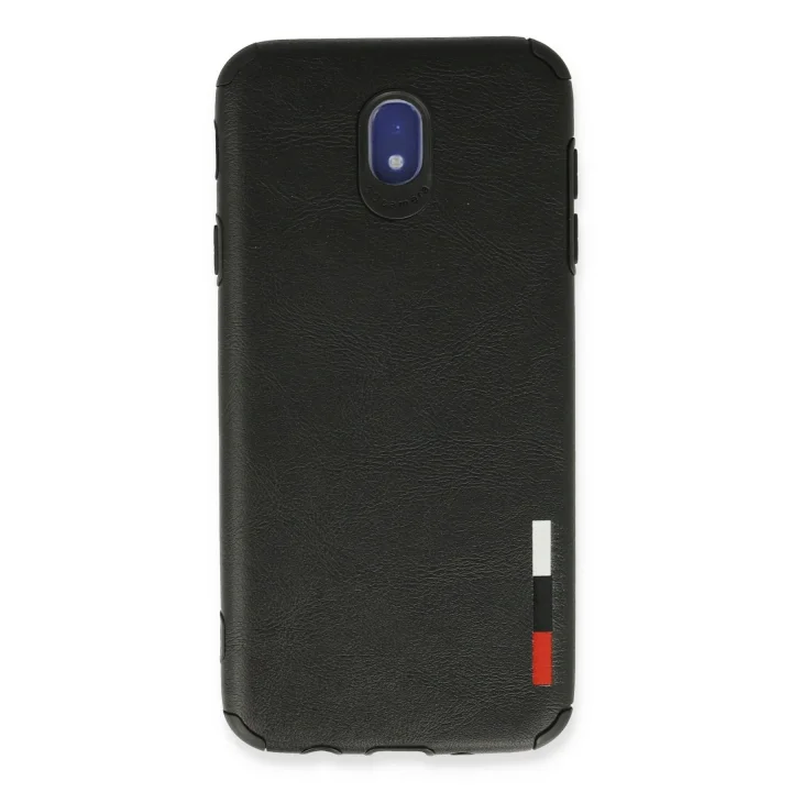 Mey İthalat®  Samsung Galaxy J7 Pro / J730 Kılıf Loop Deri Silikon - Siyah