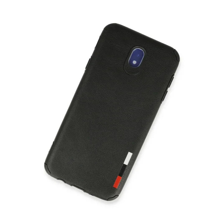 Mey İthalat®  Samsung Galaxy J7 Pro / J730 Kılıf Loop Deri Silikon - Siyah